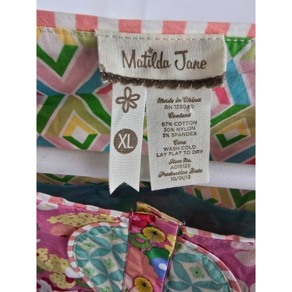 Matilda Jane - Leah Dress - Floral Pink Blue Button Casual Party - Women’s X-Lg - Picture 5 of 8